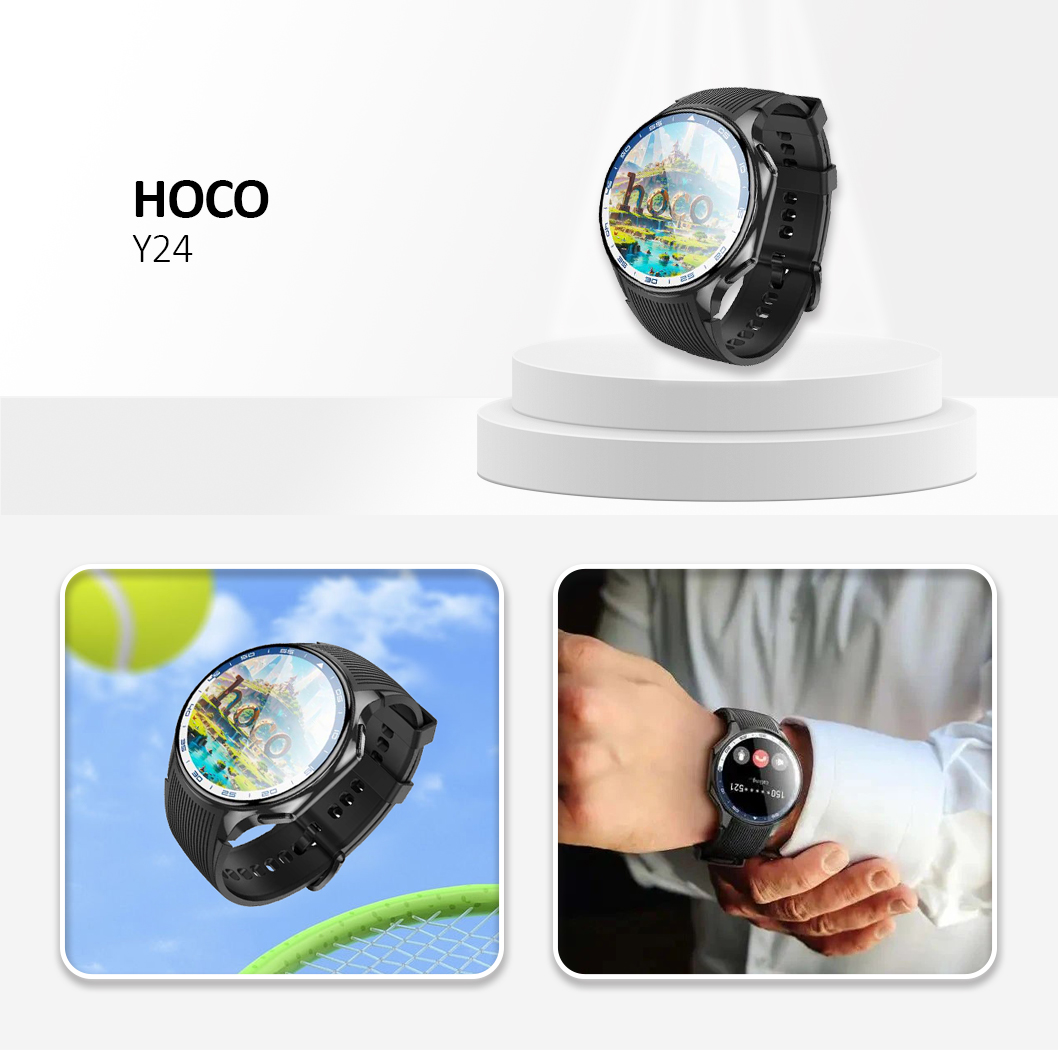 Hoco Smartwatch With Call Function AMOLED Y24 Black