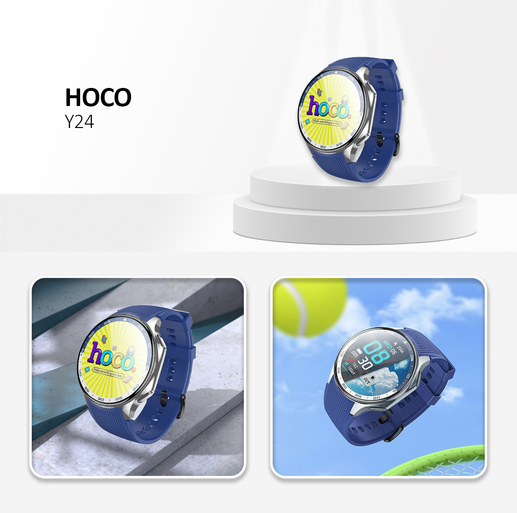 Hoco Smartwatch With Call Function AMOLED Y24 Silver
