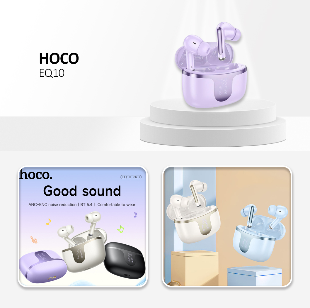 Hoco Wireless Earphones Bluetooth TWS EQ10 Purple
