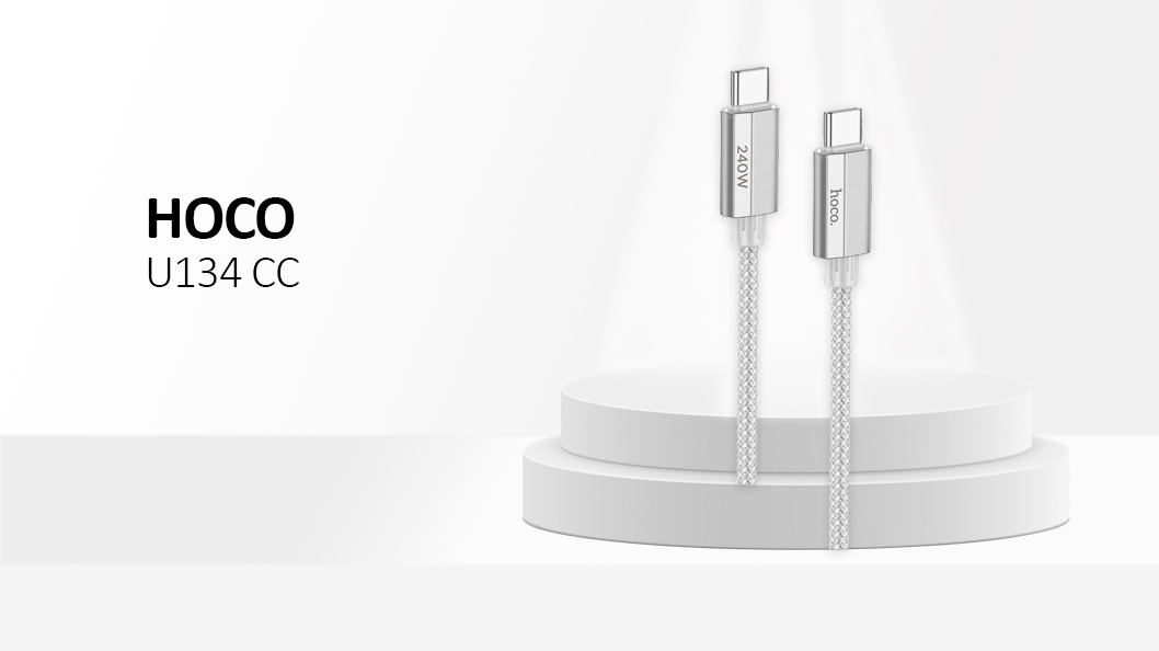 Hoco U134 Cable Type C to Type C PD QC3.0 5A 240W 1,8 m Gray