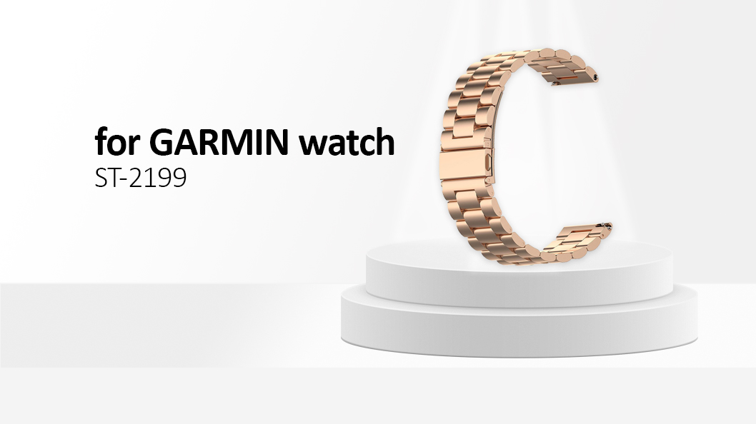18mm Stainless Steel Smart Watch Band Replacement for Garmin vivoactive 4S - Rose Gold