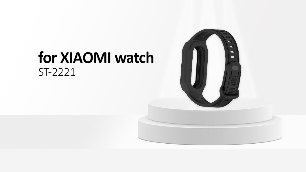 For Xiaomi Smart Band 9 / 8 / Mi Band 7 / 6 / 5 TPU Watch Band Integrated with Protective Case - Black