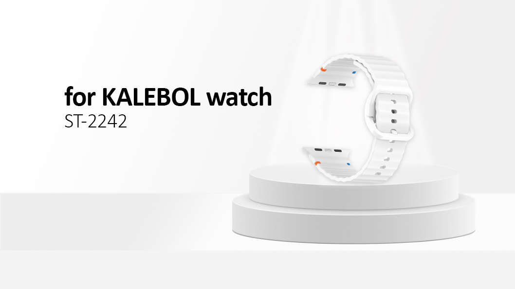 Kalebol Silicone Strap for Apple Watch Series 10 46mm / Ultra 2 / Ultra 49mm / 9 8 7 45mm / 44mm / 3 2 1 42mm Band - White
