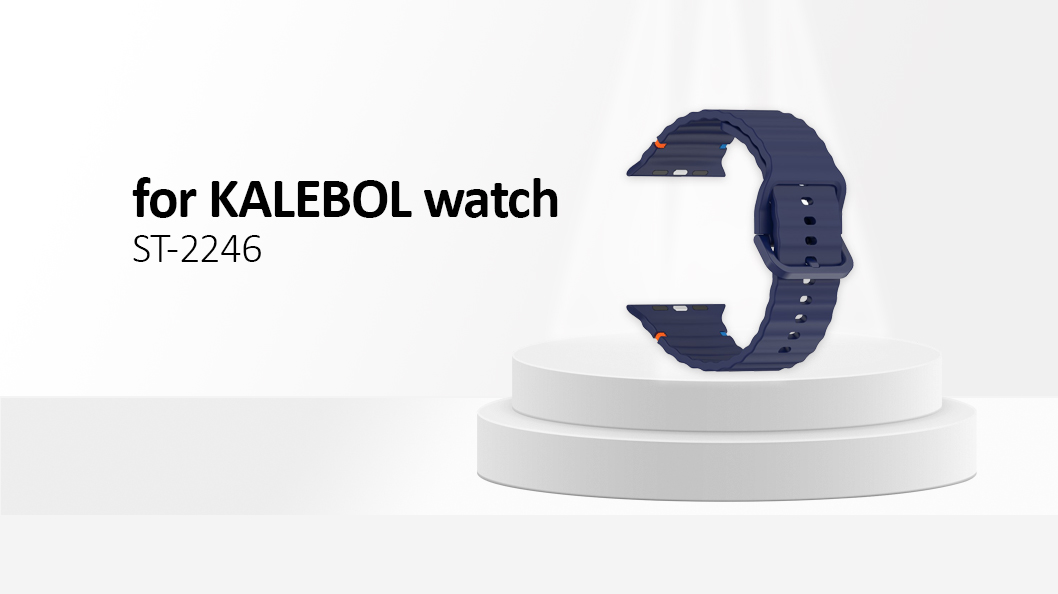 Kalebol Silicone Strap for Apple Watch Series 10 46mm / Ultra 2 / Ultra 49mm / 9 8 7 45mm /  44mm / 3 2 1 42mm Band - Navy Blue