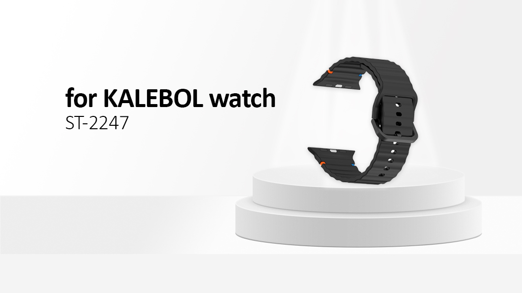 Kalebol Silicone Strap for Apple Watch Series 10 42mm /  40mm / 3 2 1 38mm Band - Black