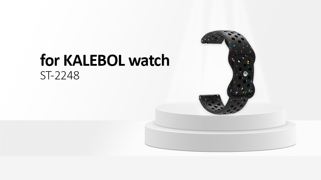 Kalebol 22mm Silicone Strap for Samsung Galaxy Watch3 45mm / Watch 46mm / Huawei Watch GT 5 / 5 Pro Watch Band - Black