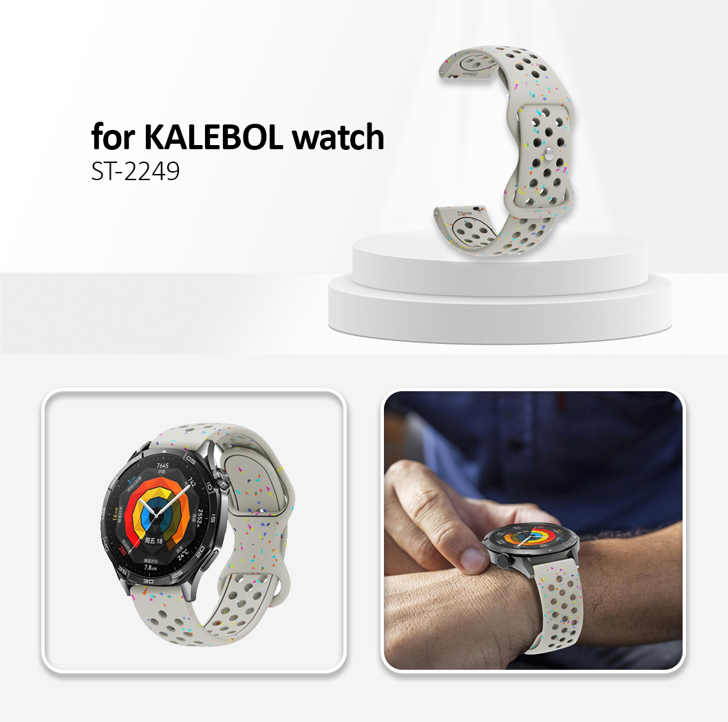 Kalebol 22mm Silicone Strap for Samsung Galaxy Watch3 45mm / Watch 46mm / Huawei Watch GT 5 / 5 Pro  Watch Band - Starlight