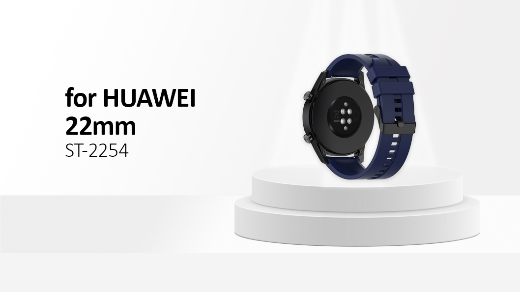 22mm Silicone Smart Watch Bands for Huawei Watch Buds / Watch 3 Pro New, Wrist Strap Watchband Replacement - Navy Blue