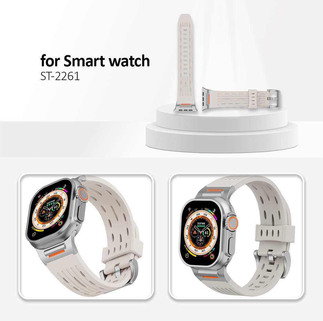 Multiple Holes Watch Strap for Apple Watch Series 10 46mm / Ultra 2 / Ultra 49mm / 9 8 7 45mm /- Starlight