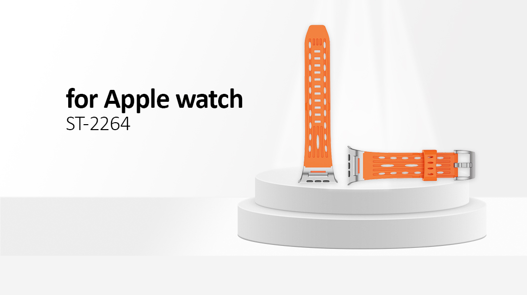 Multiple Holes Watch Strap for Apple Watch Series 10 46mm / Ultra 2 / Ultra 49mm / 9 8 7 45mm /44mm / 3 2 1 42mm - Orange