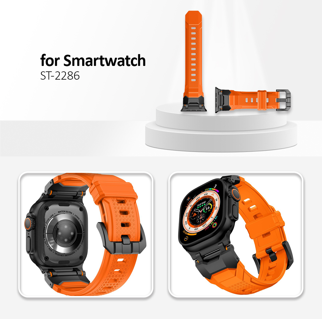 For Apple Watch 10 46mm / Ultra 2 / Ultra 49mm / 9 8 7 45mm / - Titanium+Orange