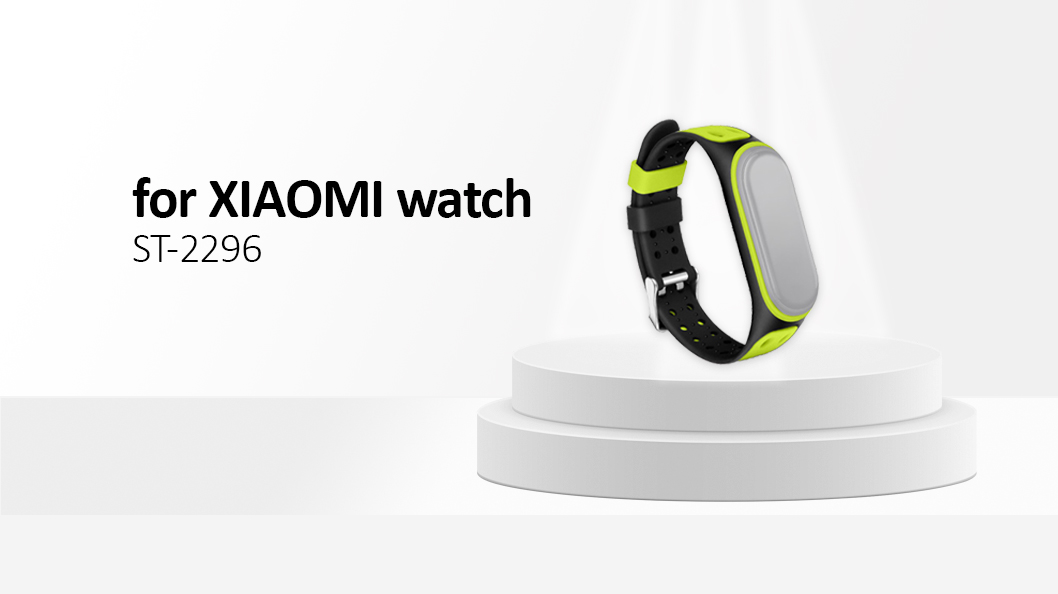 Bi-color Silicone Watch Band Replacement Strap for Xiaomi Mi Band 5/6/7 - Black/Green