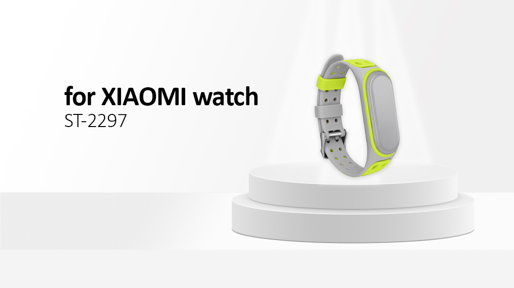 Bi-color Silicone Watch Band Replacement Strap for Xiaomi Mi Band 5/6/7 - Grey/Yellow