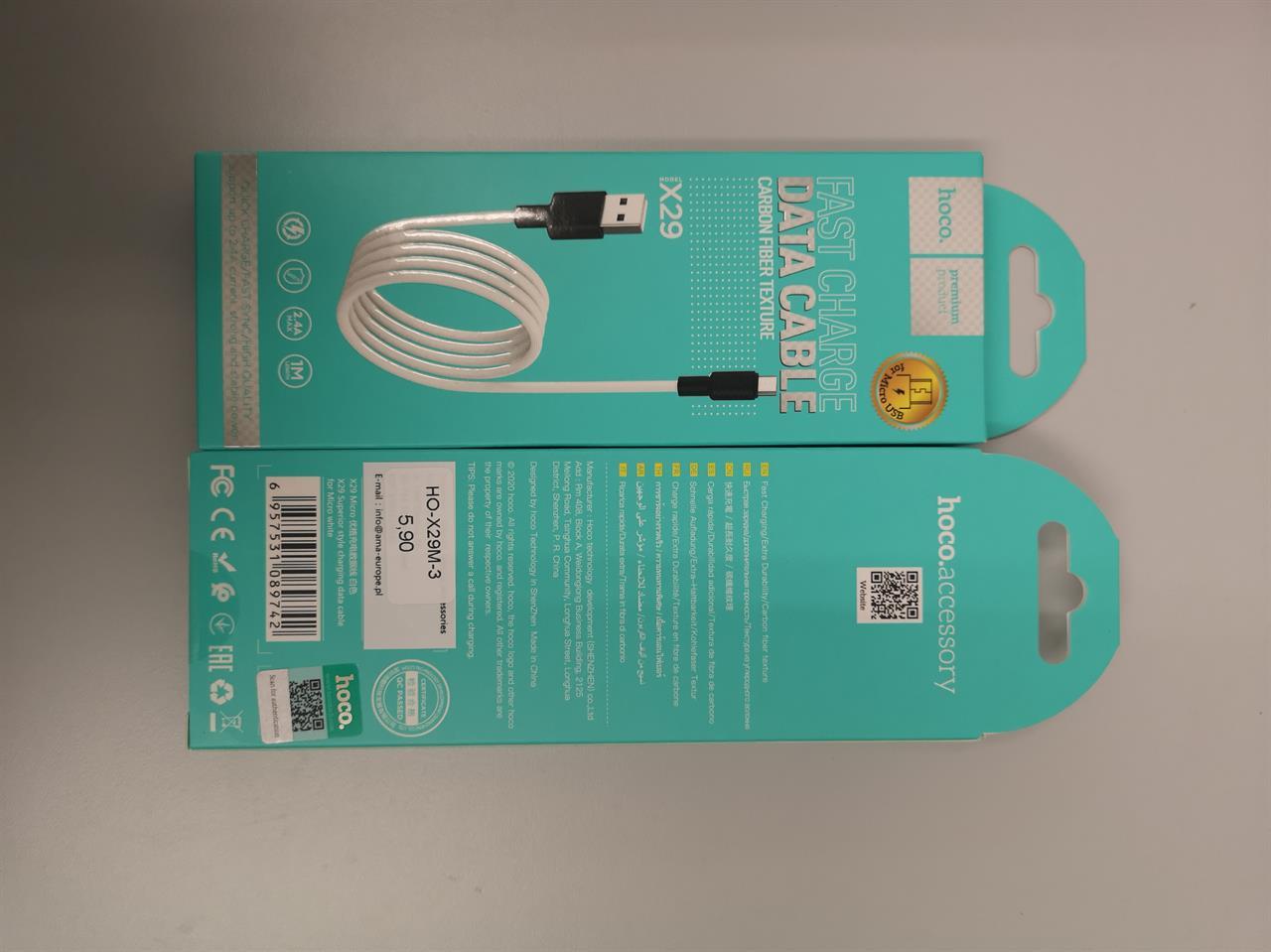 HOCO USB Cable - Superior X29 micro USB 1M White