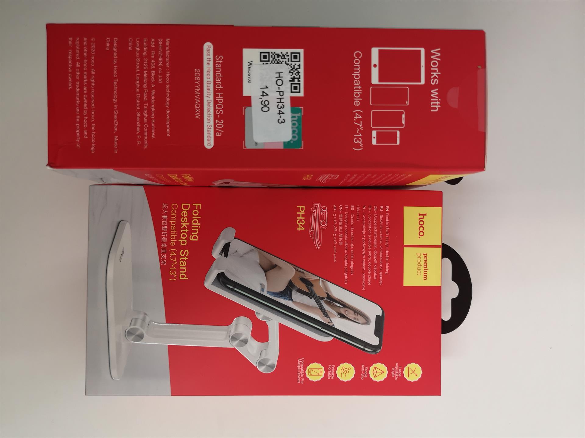 PH34 Excelente double folding desktop stand White