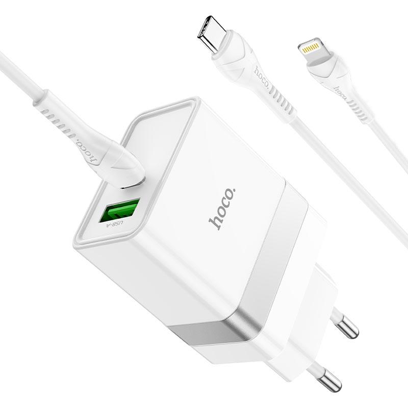 N21 Extension speed PD30W+QC3.0 charger set(C to iP)(EU) White