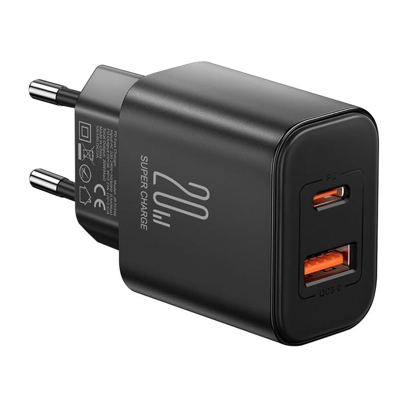 Flash Series 20W A+C Dual-Port Charger(EU)-Black