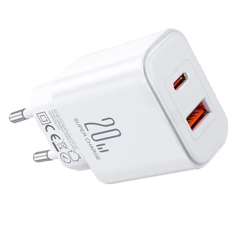 20W A+C Dual-Port Charger(EU),White Color