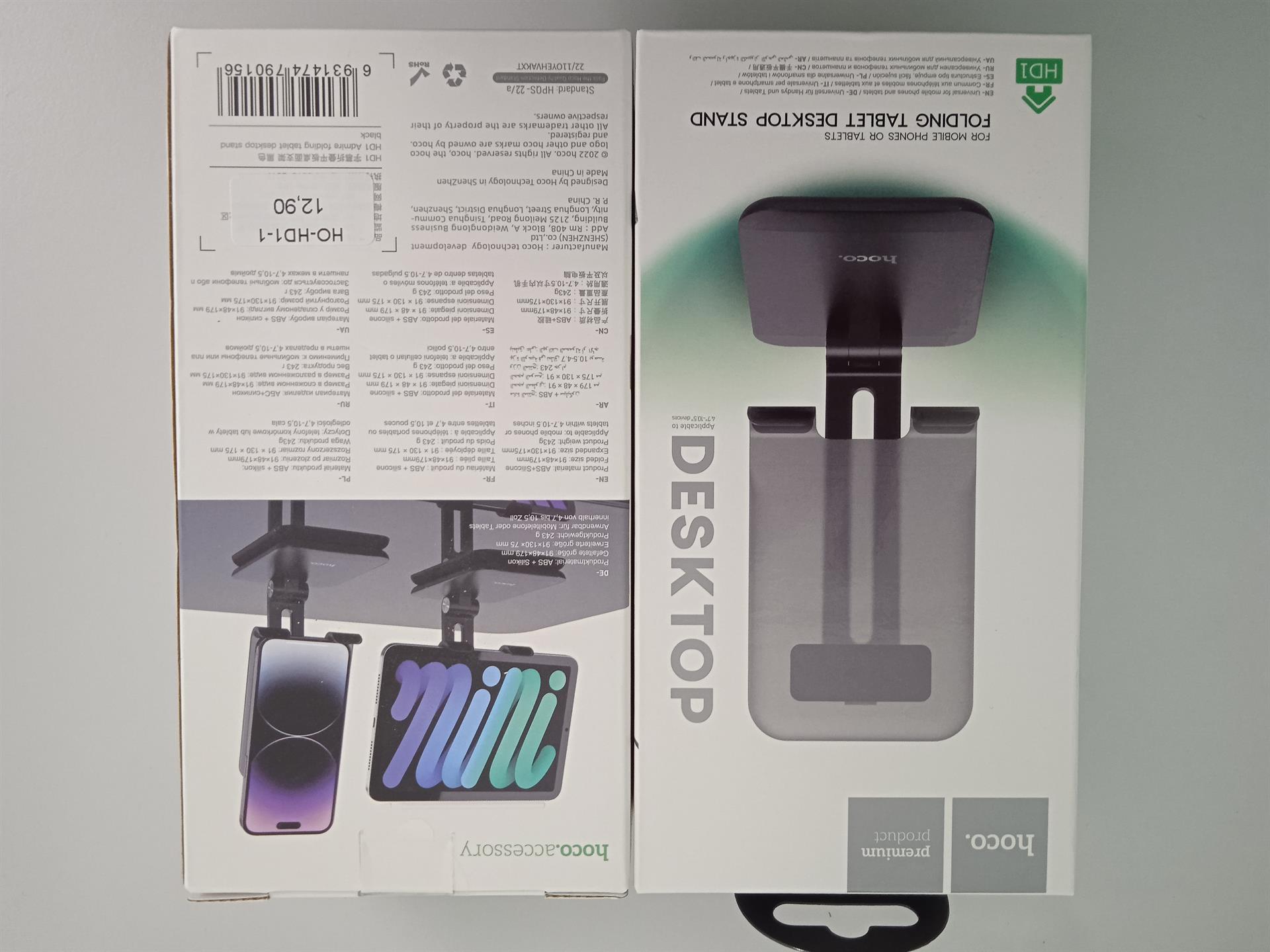 HD1 Admire folding tablet desktop stand black