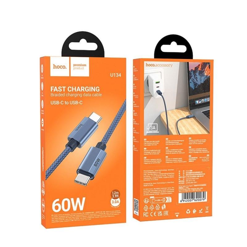 HOCO U134 FAST CHARGING DATA CABLE USB-C to USB-C BLUE