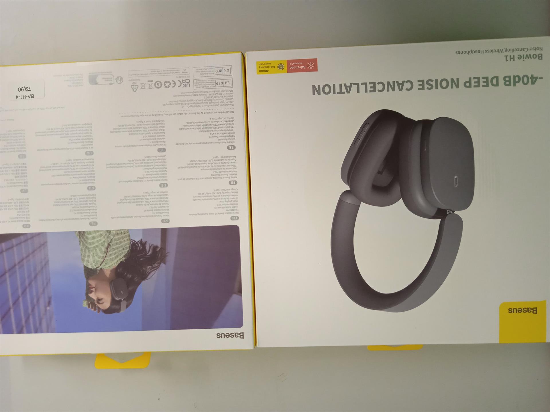KF2315821 Baseus - Wireless Headphones Bowie H1 (NGTW230213) - Bluetooth 5.2, Foldable, Noise Cancellation - Grey