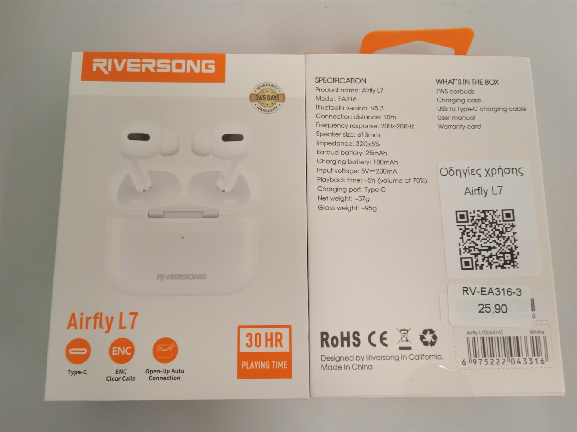 Airfly L7 TWS Earbuds Black
