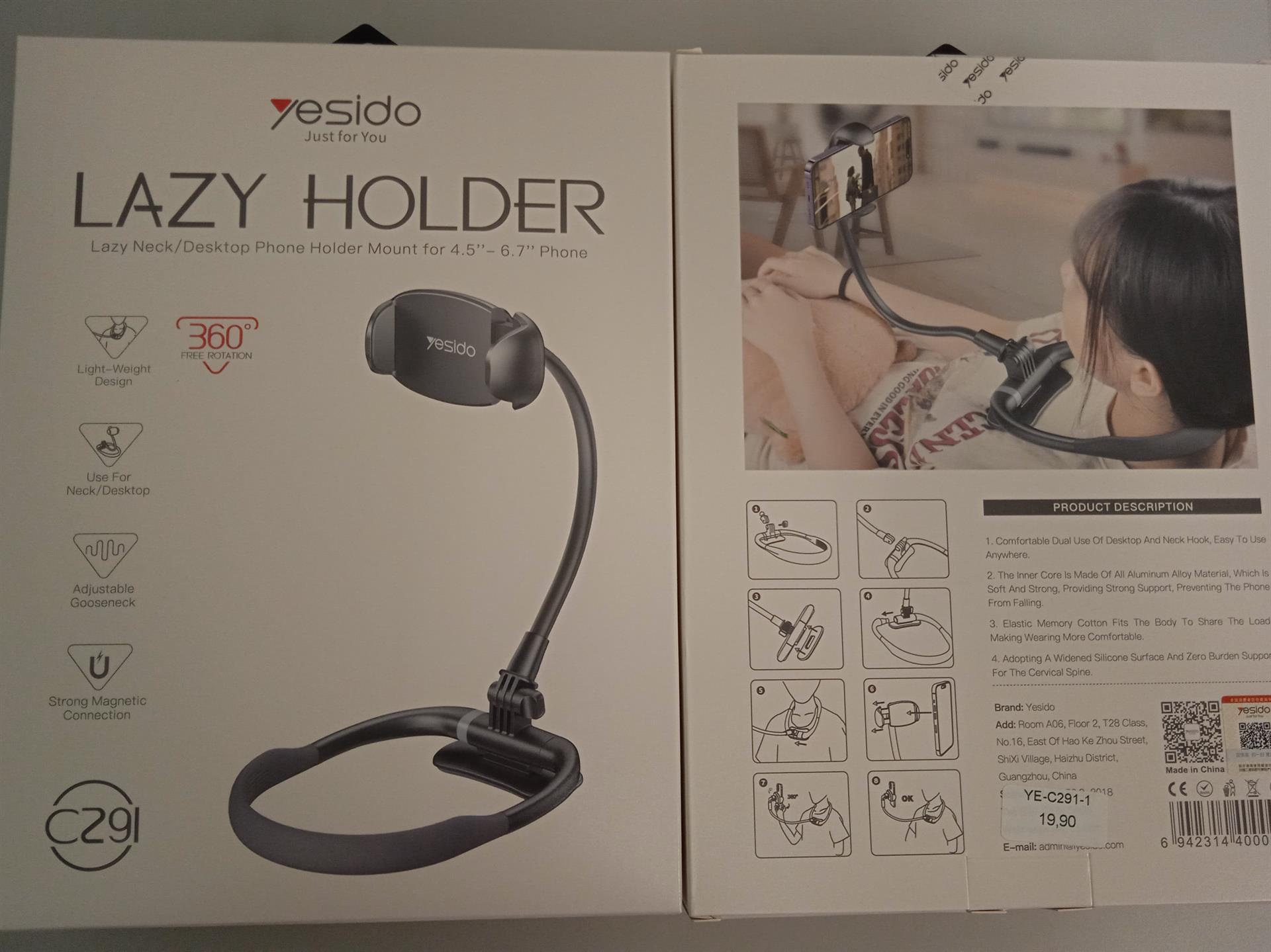Lazy Holder C291  Neck/Desktop Mount for 4.5'' -6.7\