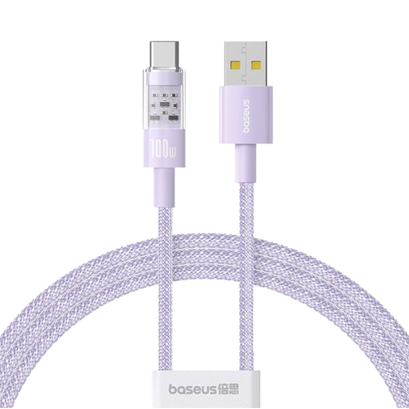 Baseus - Data Cable Gem (P10373002511-00) - USB to Type-C, Super Fast Charging 100W, 1m - Nebula Purple
