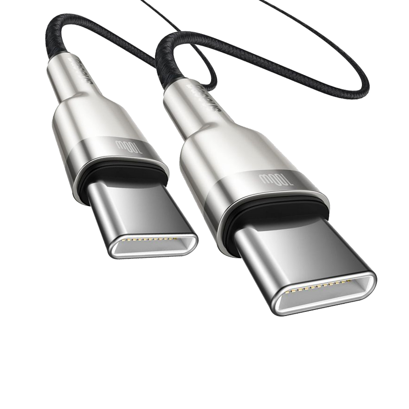 Baseus - Data Cable Cafule Series Metal (CATJK-D01) - Type-C to Type-C, Super Fast Charge, 100W, 480Mbps, 20V, 5A, 2m - Black