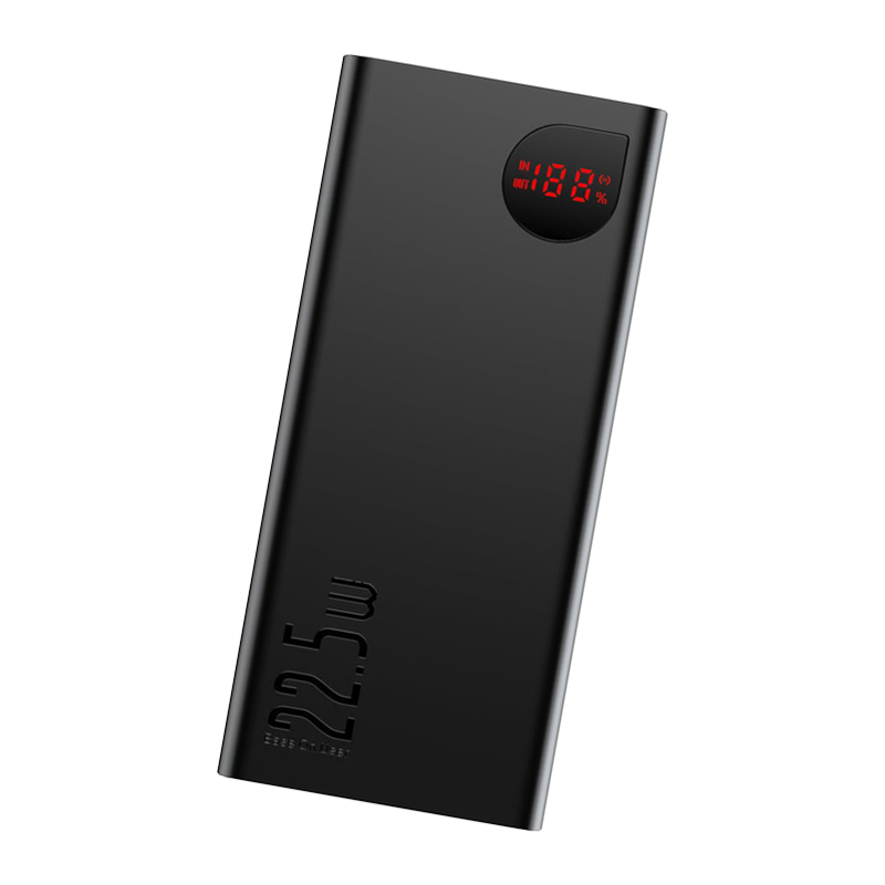Baseus - Power Bank Adaman (PPAD070001) - 2x USB, Type-C, Lightning, Micro-USB, Fast Charging, 22.5W, 10000mAh - Black