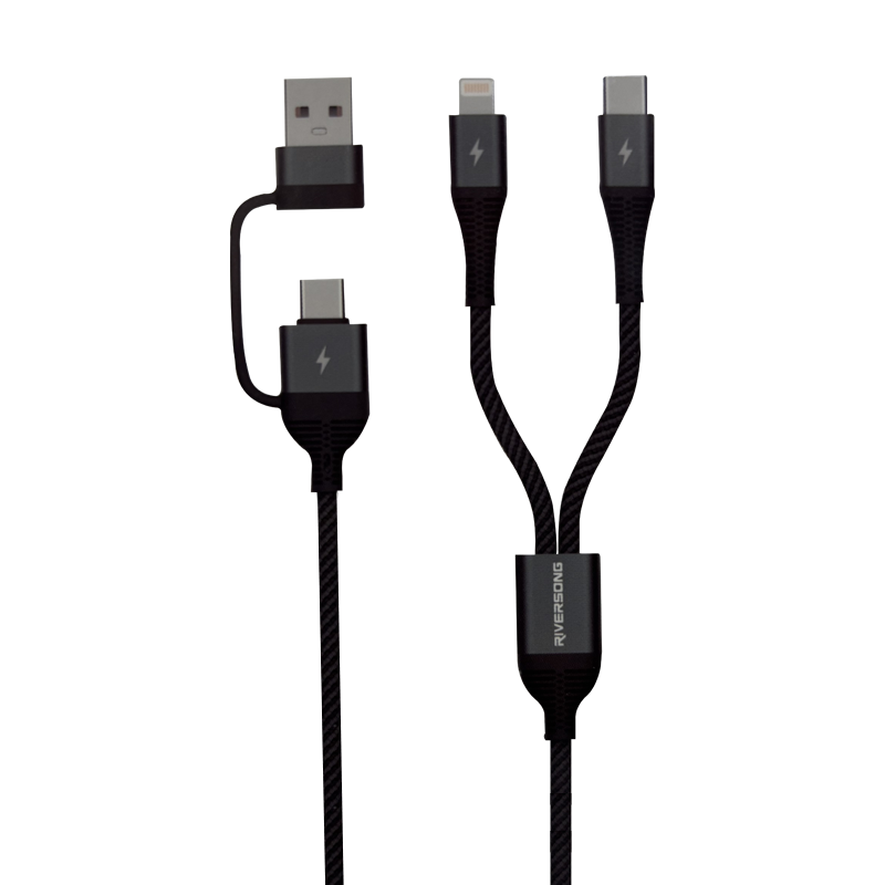 Data Cable 4 in 1 60W Fast Charging Black