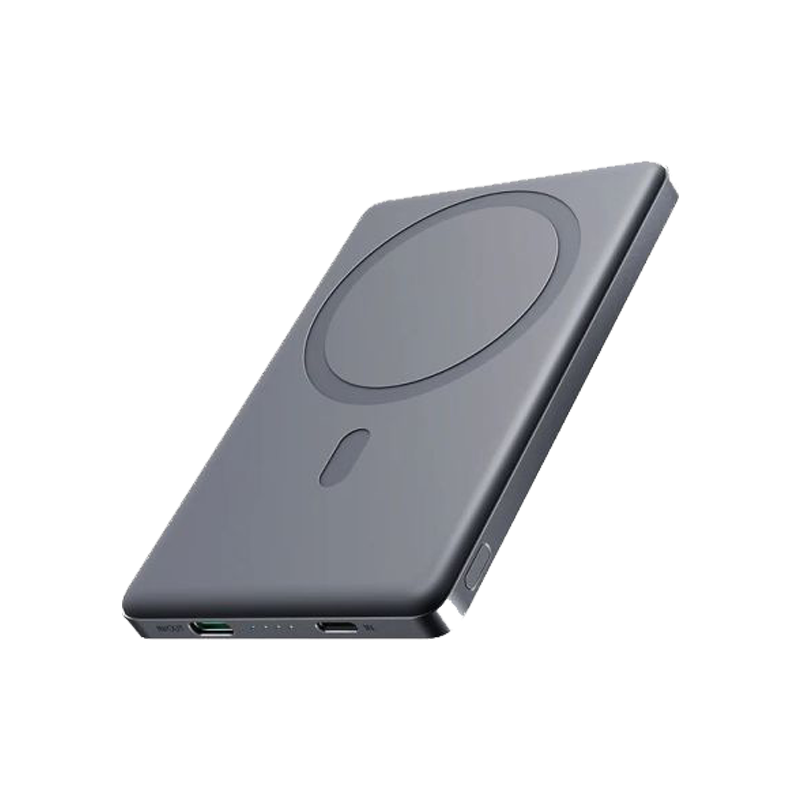 20W Ultra-Slim 14mm Aluminum Magnetic Wireless Power Bank 10000mAh, Space Grey Color