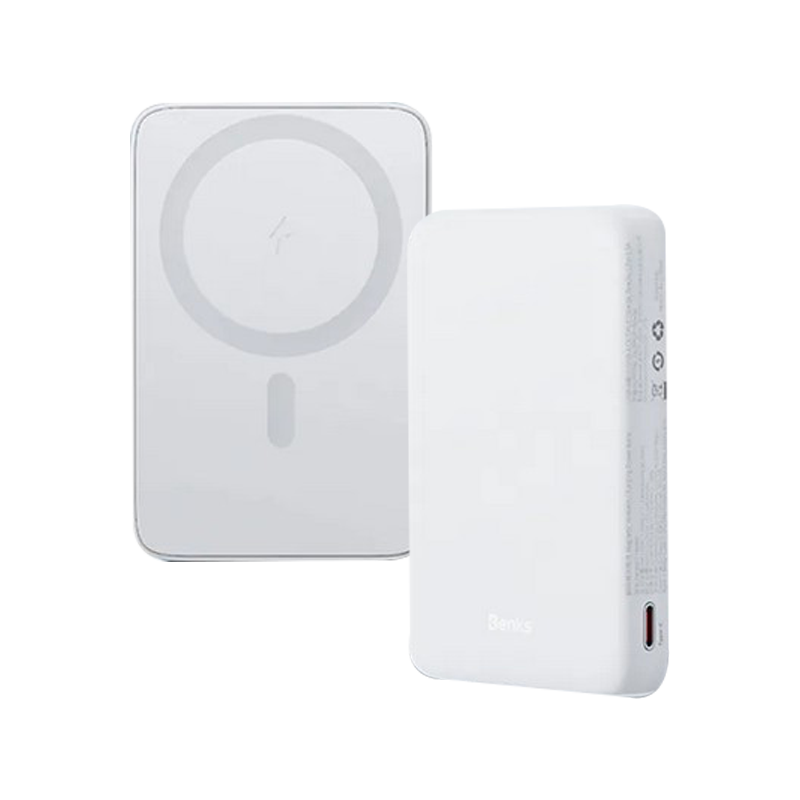 BENKS MP07 Magnetic Back Clip Phone Battery 10000mAh Power Bank Portable Phone Charger - White