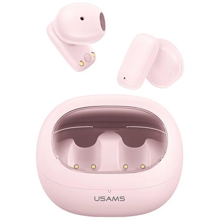 Usams TD22 TWS Earbuds Bluetooth 5.3 Semi in Ear Headphone Stereo Sound 5H Playing Time - Pink