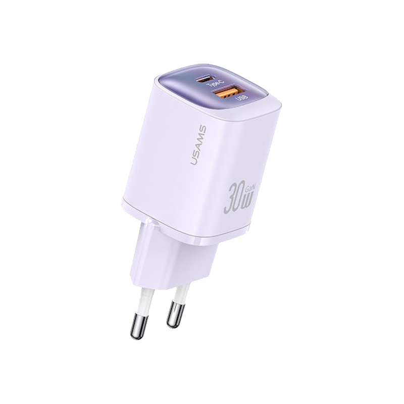 USAMS CC254 30W Charger Type-C + USB-A- Purple