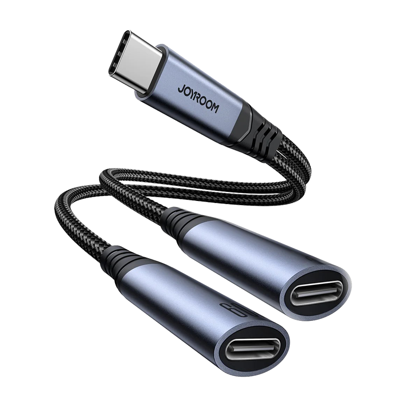 2-in-1 Audio Adapter (Type-C to Dual Type-C),Black Color