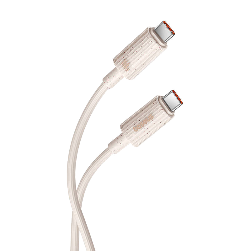 Baseus - Data Cable Habitat Series (P10360202421-00) - Type-C to USB-C, Super Fast Charge, 100W, 480Mbps, 1m - Wheat Pink