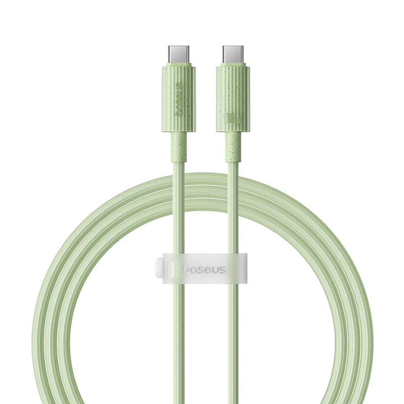 Baseus - Data Cable Habitat Series (P10360202631-01) - Type-C to USB-C, Super Fast Charge, 100W, 480Mbps, 2m - Natural Green
