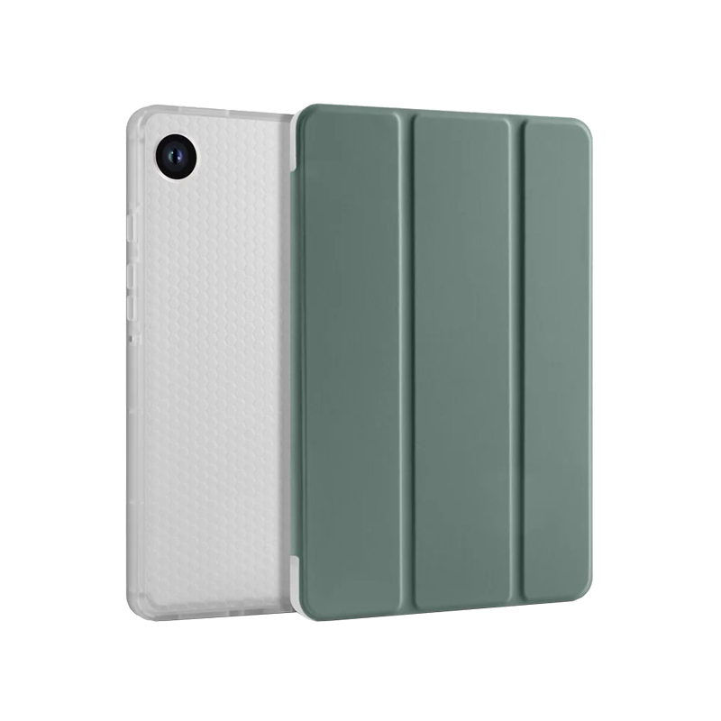 For Samsung A9Plus Tablet Case Clear Back Tri-fold Green