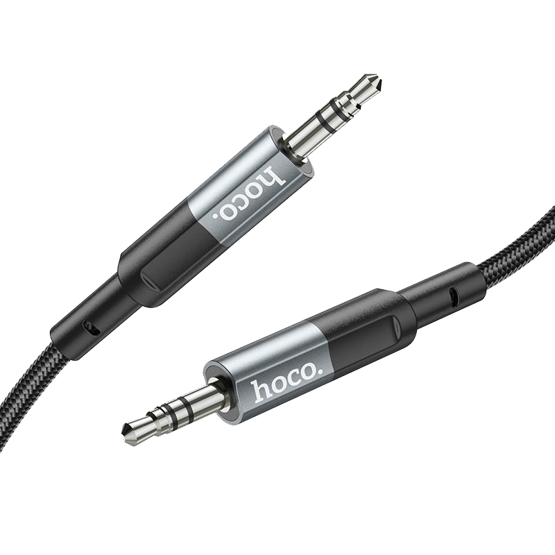 HOCO cable  AUX Jack 3,5 mm (male)  to Jack 3,5 mm (male)  UPA23 1 m metal gray