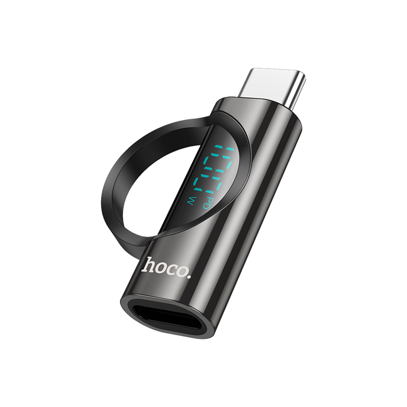 HOCO adapter Lightning (male)  to Type C (female) with digital display 2,4A 27W UA32B black