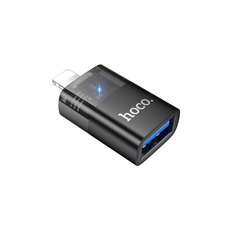 HOCO adapter OTG Lightning (male)  to USB A (female) UA36 black transparent