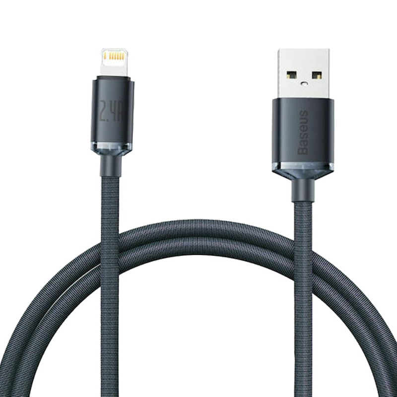 BASEUS cable  USB A to Lightning 2,4A Cafule Metal 1 m black