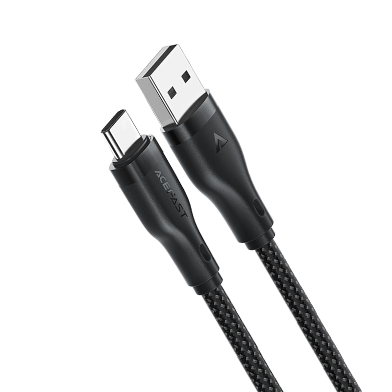 C8-04 USB-A to USB-C charging data cable, black
