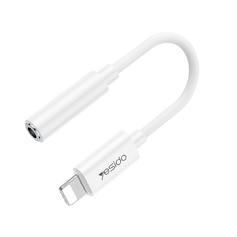 YESIDO YAU44 Original AUX 3.5mm to Lightning Audio Adapter White