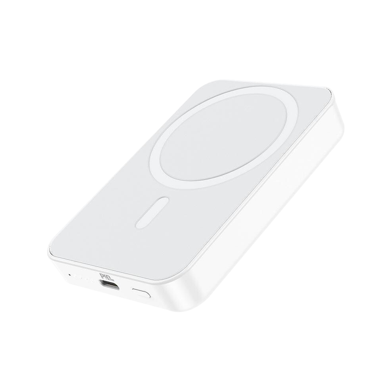 Borofone Power Bank BL25Plus Reach 10000mAh  - Type C - PD 20W Magnetic with Induction Charging White
