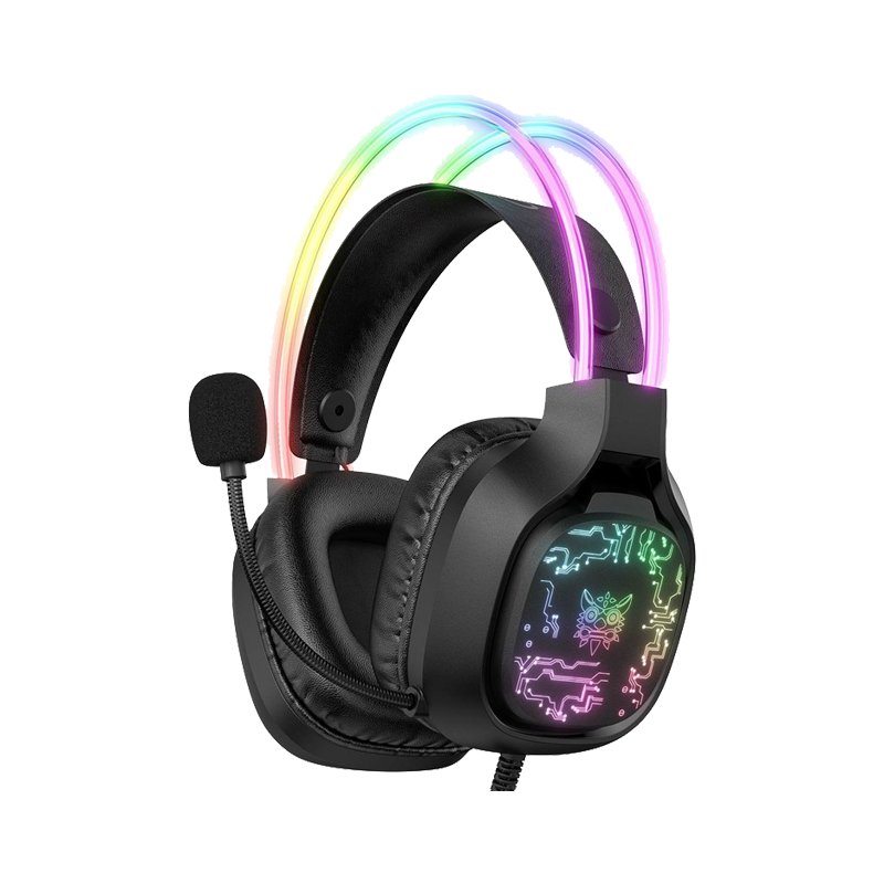 Onikuma X22 Over-Ear RGB Gaming Headset with Noise-Canceling Microphone - Black