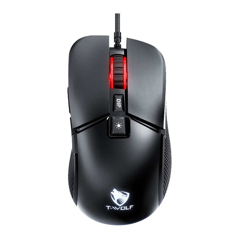 T-Wolf G590 Wired RGB Gaming Mouse 800-7200DPI Effortless E-Sports Mice Black