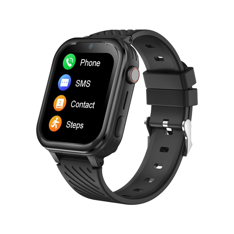 D39 Children GPS Tracker Watch Video Call 1.83-Inch Screen Android 8.1 Kids Phone Smart Watch - Black