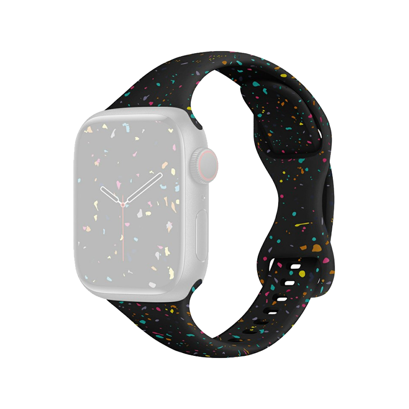 Strap for Apple Watch Series 10 46mm / Ultra 2 / Ultra 49mm / 9 8 7 45mm / Silicone Band - Black
